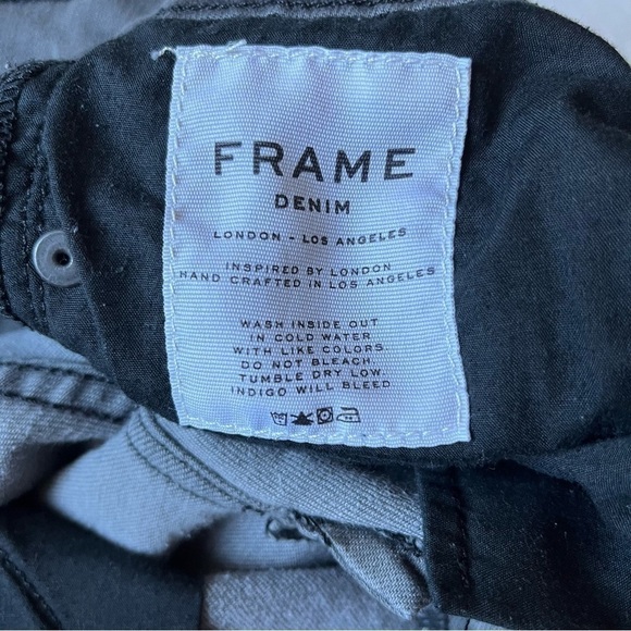 Frame Le Garcon Low to Mid Rise Skinny Jeans Gray Distressed Busted Knee Sz 26 - Picture 14 of 14